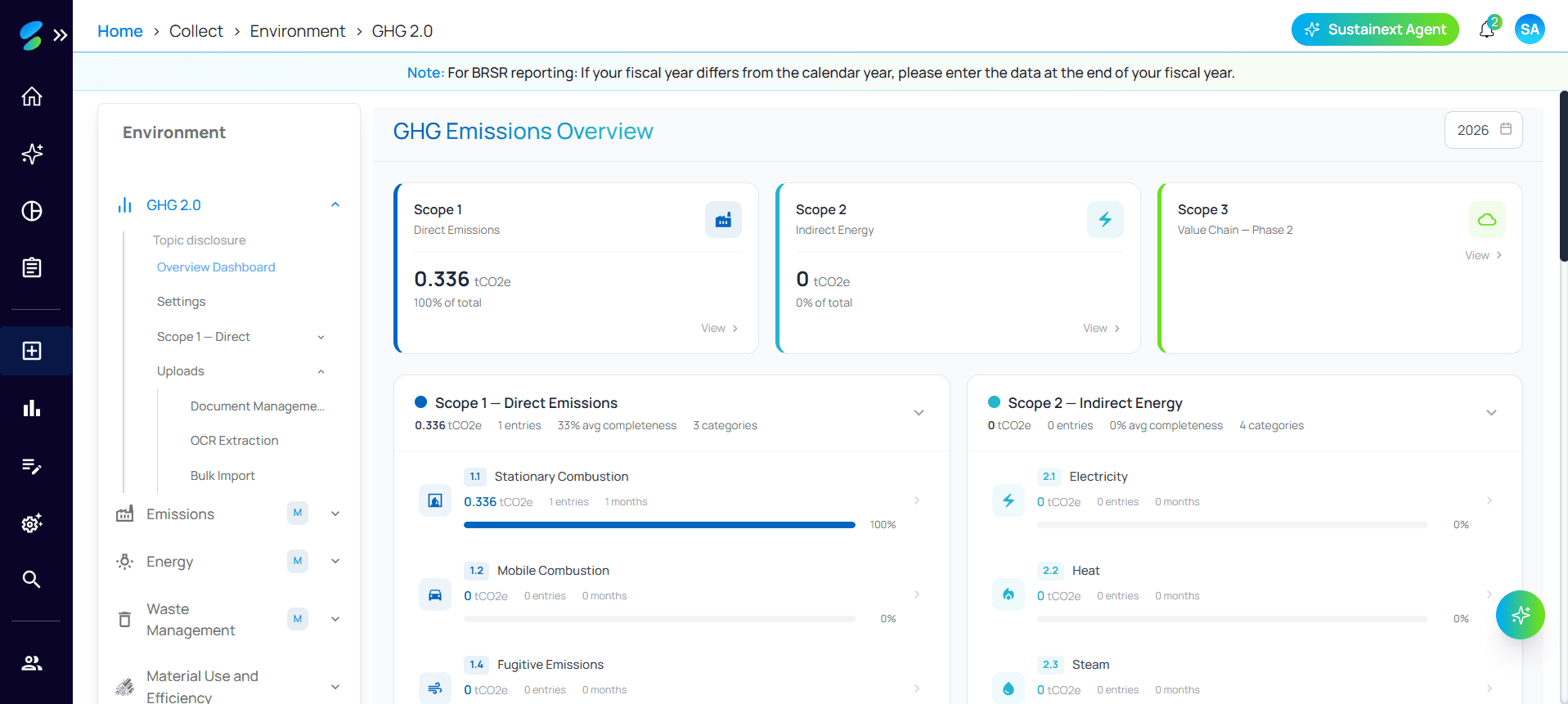 Sustainext — ESG AI Agent & Reporting Platform screenshot 1