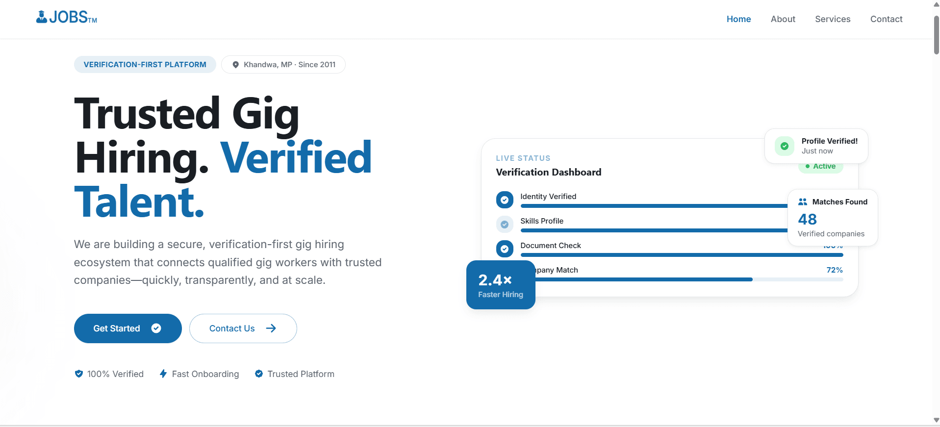 Jobstm — Verification-First Gig Hiring Platform screenshot