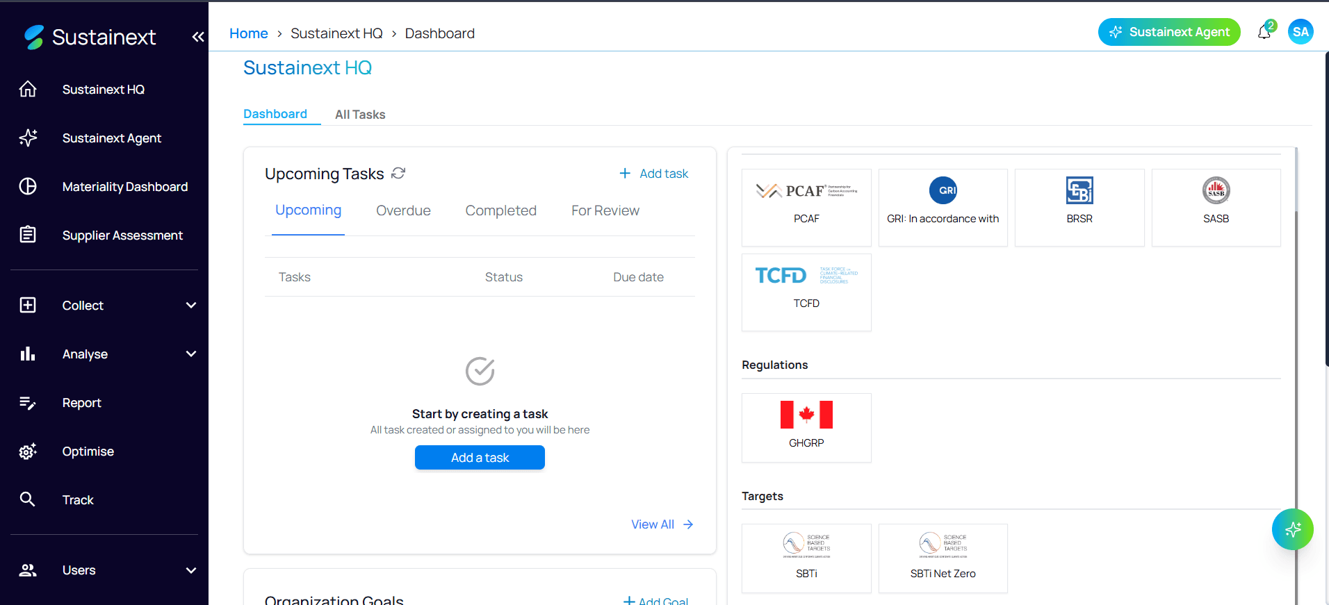 Sustainext — ESG AI Agent & Reporting Platform screenshot